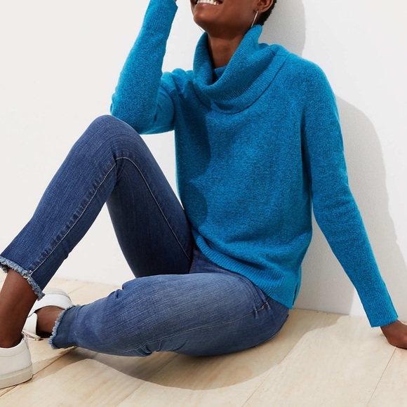 LOFT Sweaters - LOFT cowl neck teal sweater